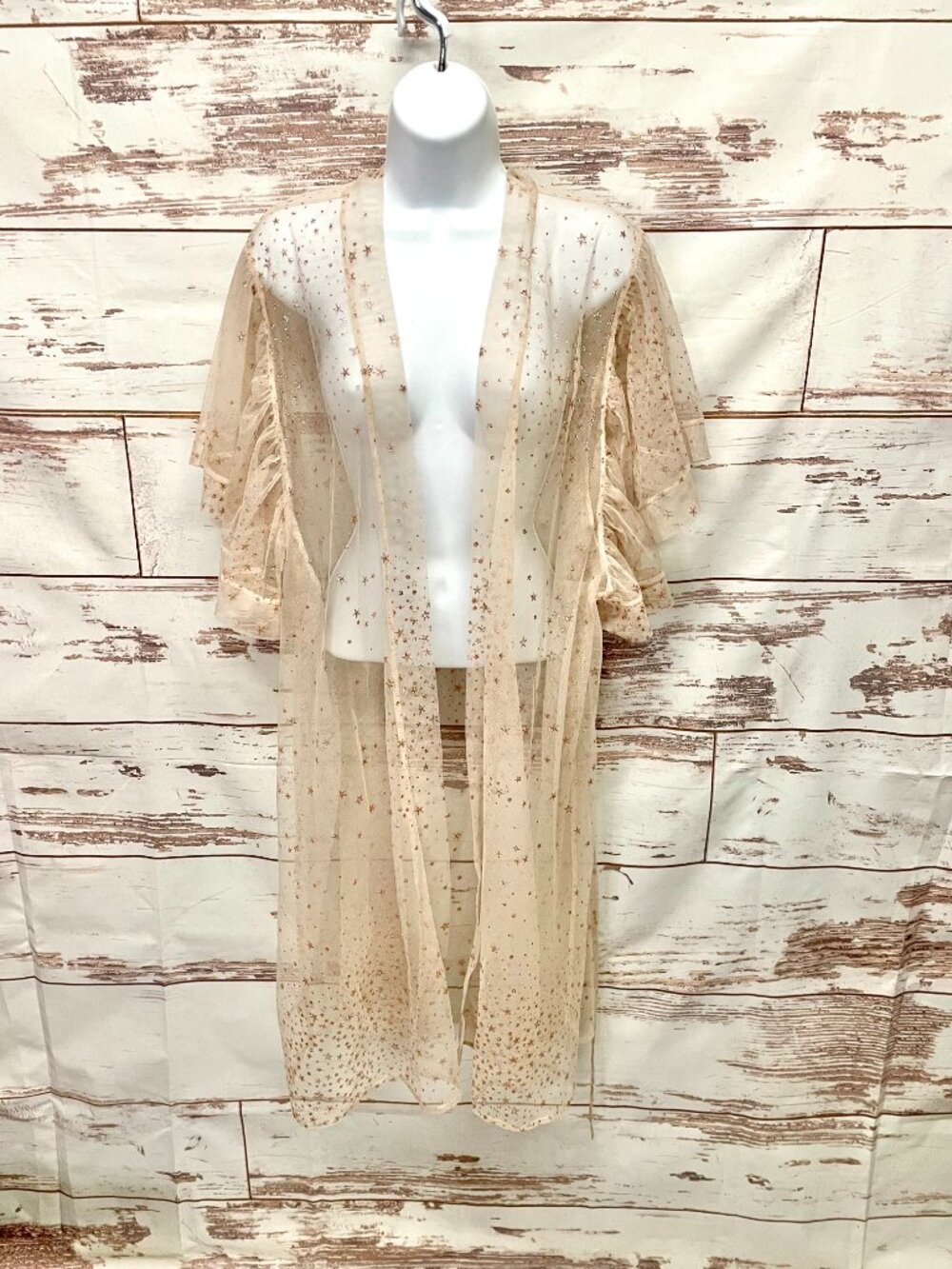 Victoria's Secret Dream Angels Mesh Star Glitter Kimono Robe - Picture 3 of 12